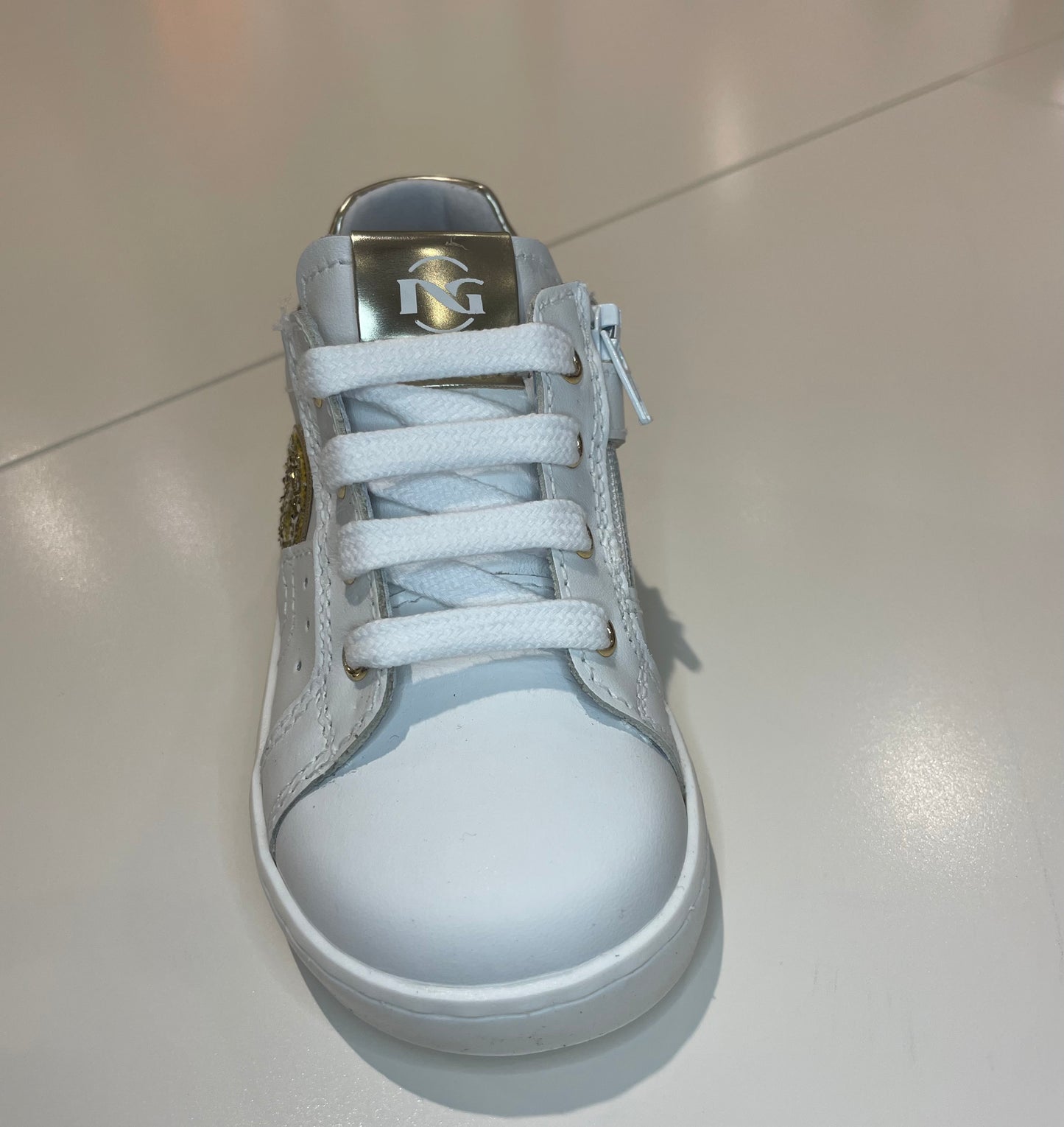 Sneakers cuore stringate con zip