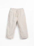 PANTALONE VELLUTO ECRU' CON ELASTICO