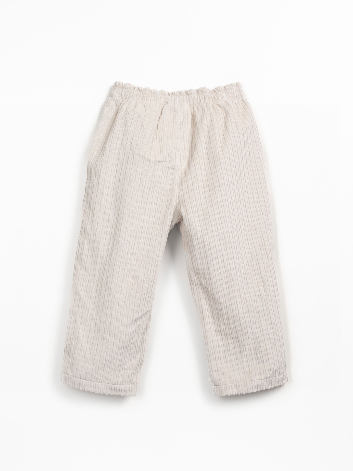 PANTALONE VELLUTO ECRU' CON ELASTICO