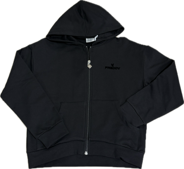 FELPA ZIP NERA FREDDY