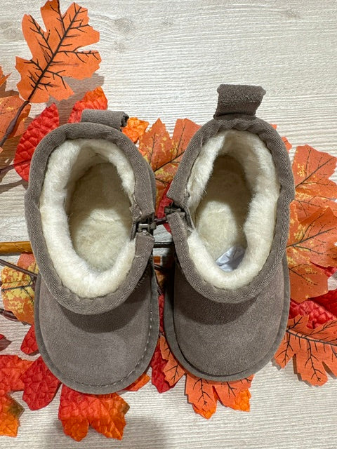 STIVALE IN PELLE CON ZIP FANGO