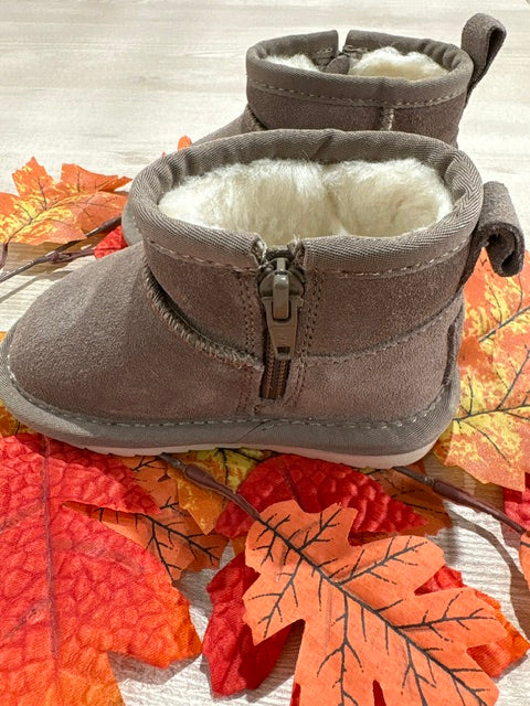 STIVALE IN PELLE CON ZIP FANGO