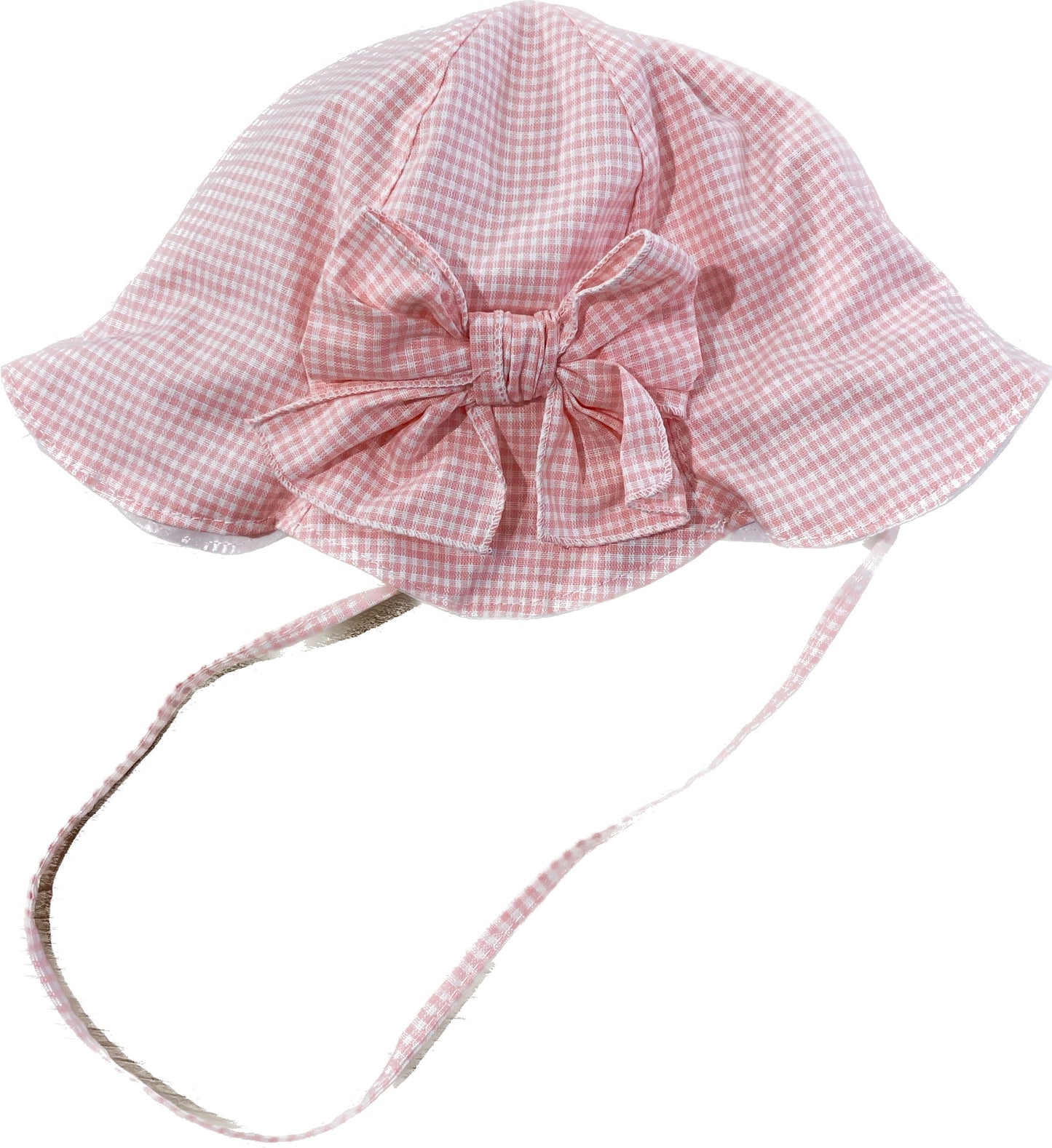 Cappellino quadretti rosa