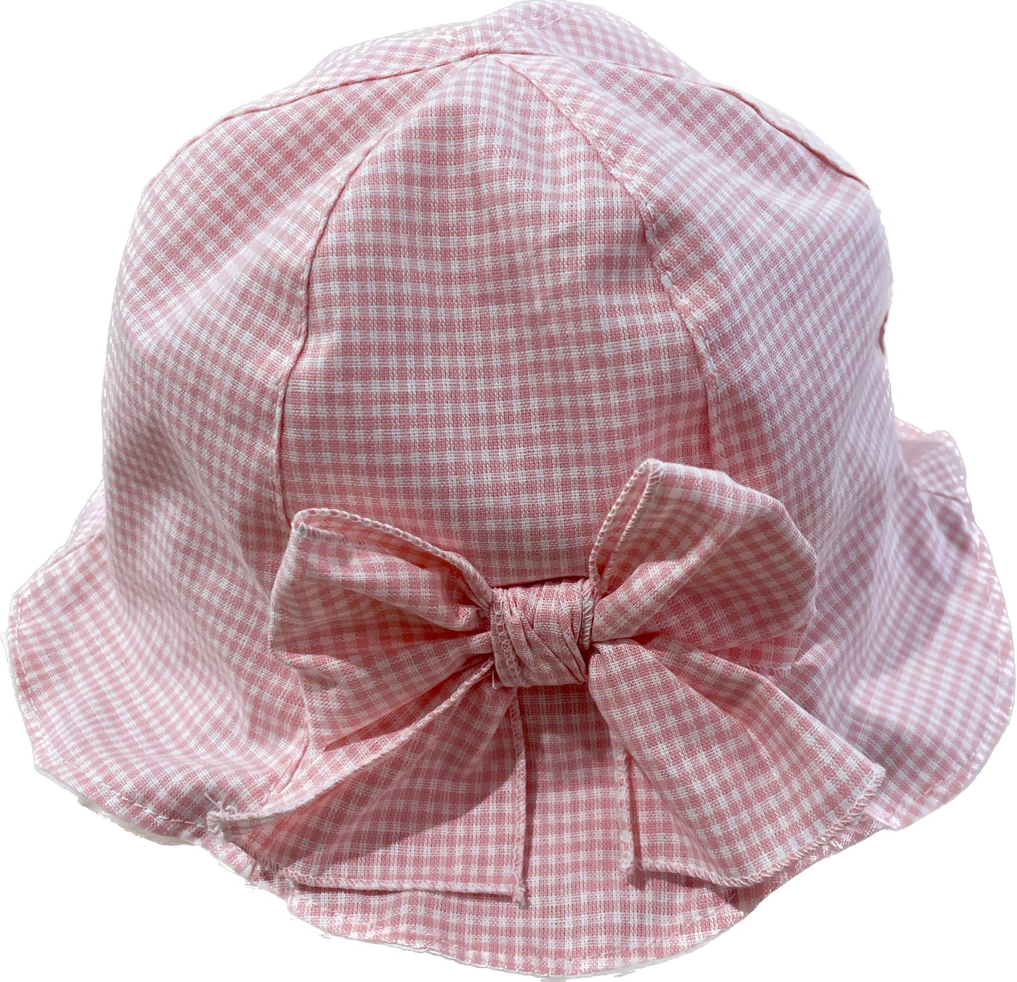 Cappellino quadretti rosa