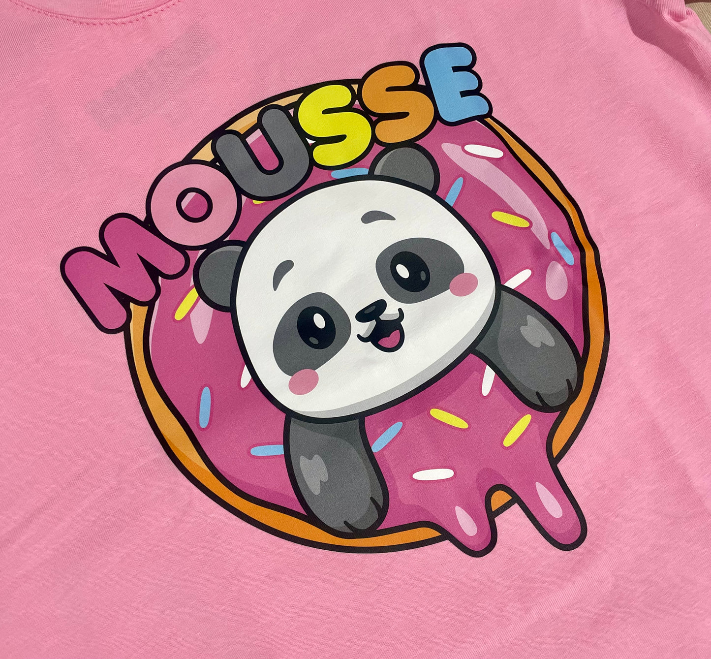 T-shirt panda pink Mousse